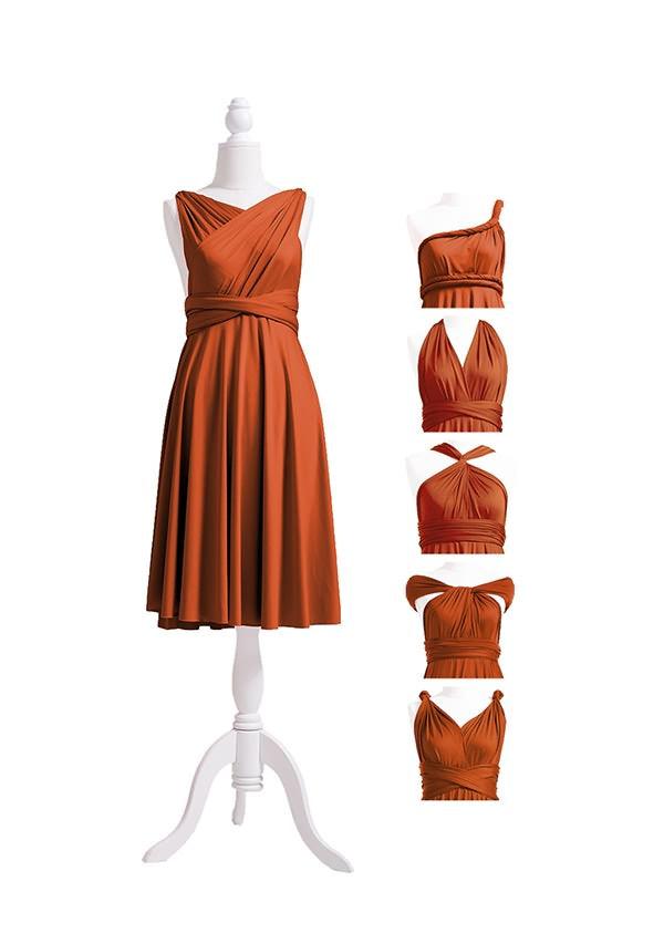 Burnt Orange Multiway Convertible Infinity Dress - 72Styles