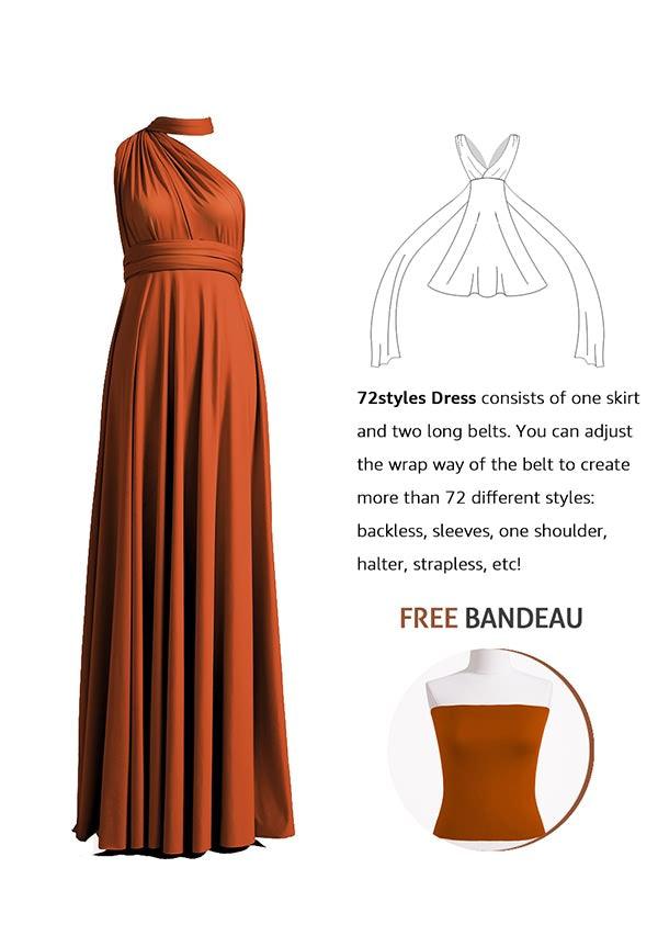 Burnt Orange Multiway Convertible Infinity Dress - 72Styles