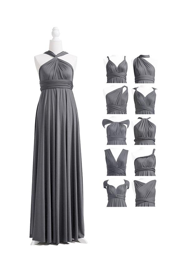 Charcoal Grey Multiway Convertible Infinity Dress - 72Styles