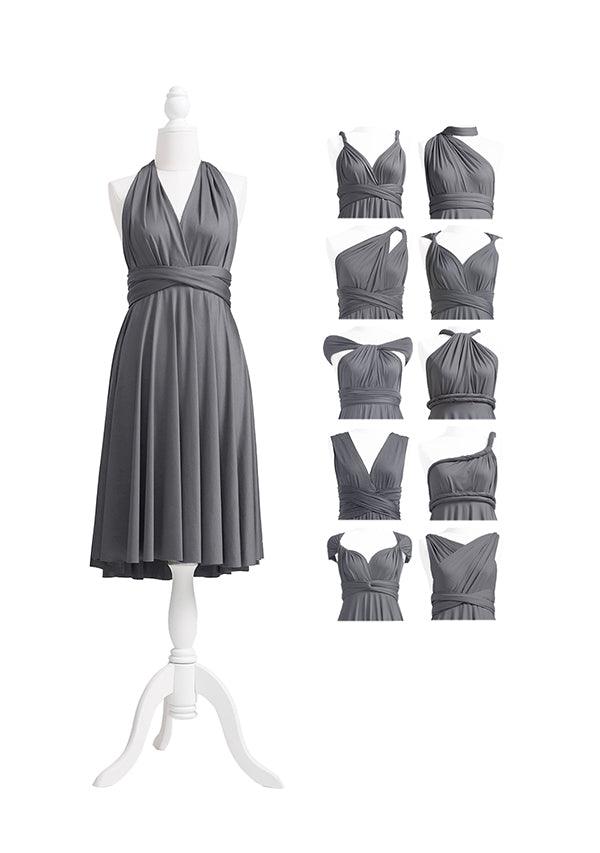 Charcoal Grey Multiway Convertible Infinity Dress - 72Styles