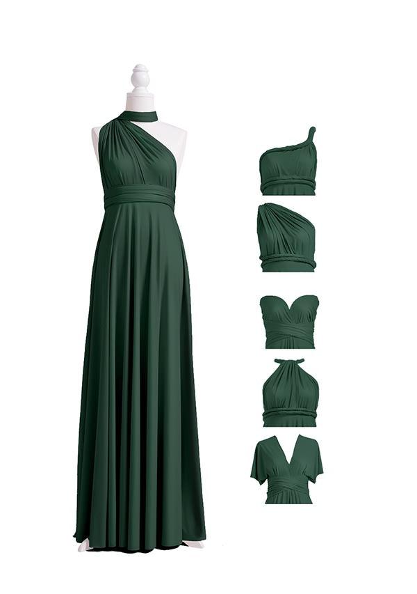 Dark Green Multiway Convertible Infinity Dress - 72Styles