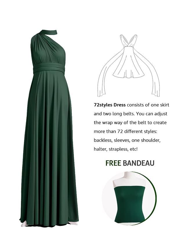Dark Green Multiway Convertible Infinity Dress - 72Styles