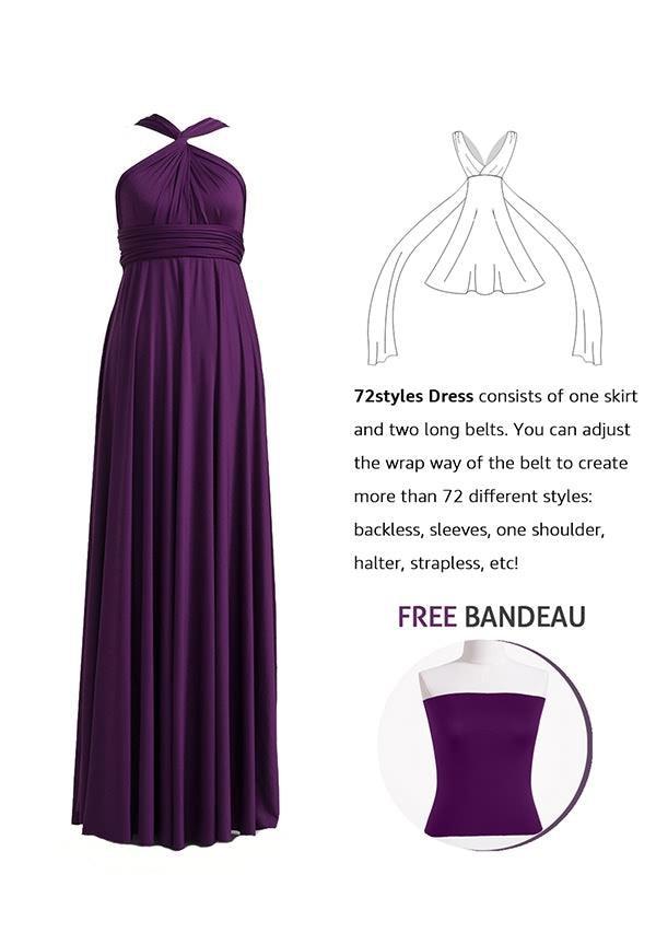 Dark Purple Multiway Convertible Infinity Dress - 72Styles