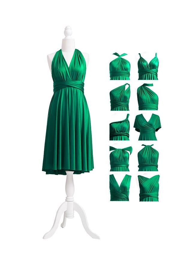 Emerald Green Multiway Convertible Infinity Dress - 72Styles