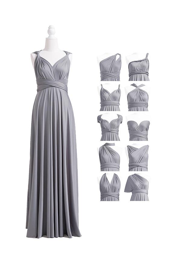 Grey Multiway Convertible Infinity Dress - 72Styles