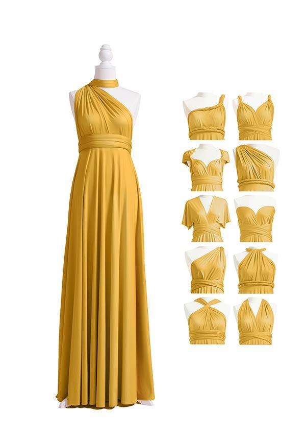 Mustard Yellow Multiway Convertible Infinity Dress - 72Styles