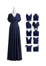 Navy Blue Multiway Convertible Infinity Dress - 72Styles