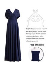 Navy Blue Multiway Convertible Infinity Dress - 72Styles