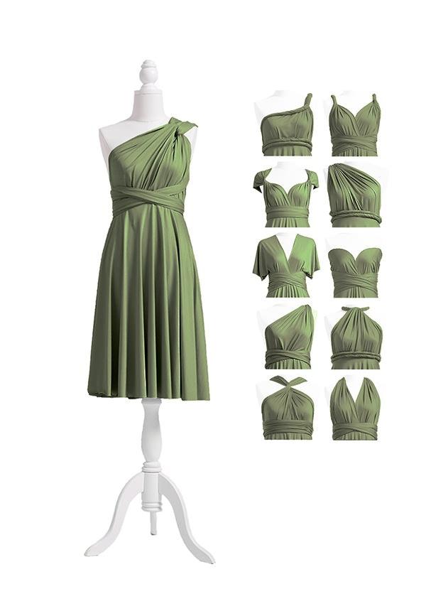 Olive Green Multiway Convertible Infinity Dress - 72Styles