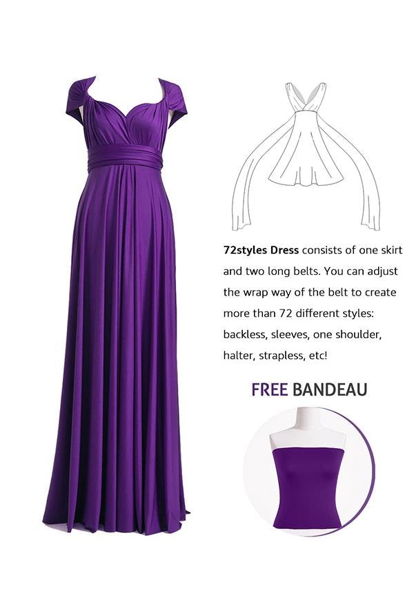 Purple Multiway Convertible Infinity Dress - 72Styles