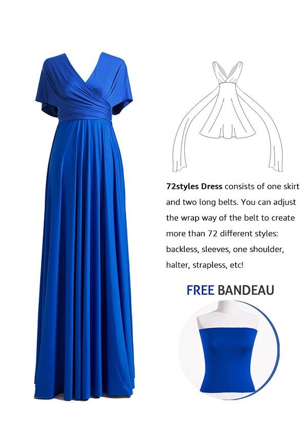 Royal Blue Multiway Convertible Infinity Dress - 72Styles