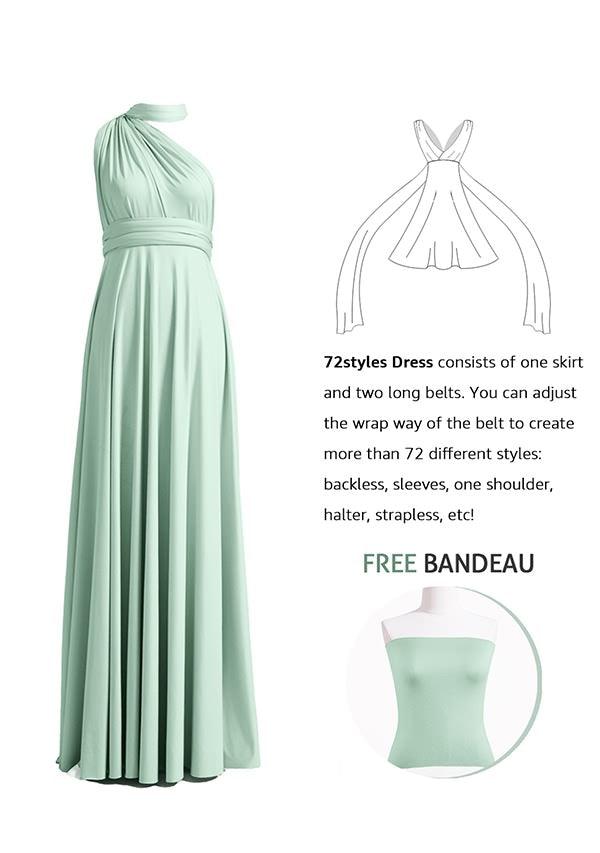 Sage Green Multiway Convertible Infinity Dress - 72Styles
