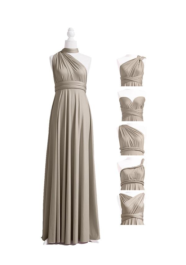 Taupe Multiway Convertible Infinity Dress - 72Styles